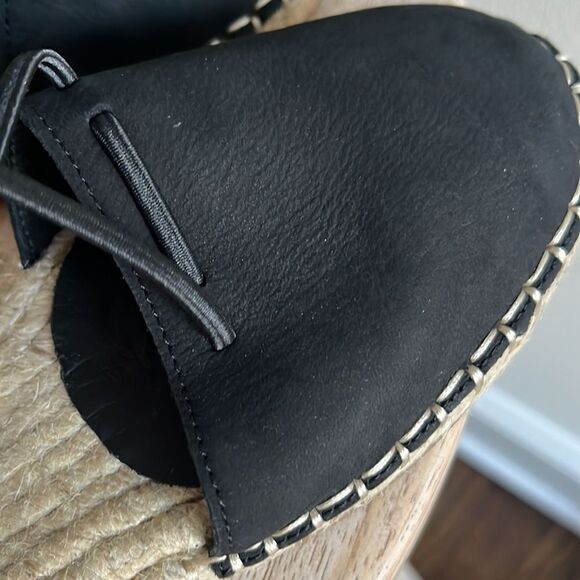 Eileen Fisher Lee Leather Espadrille Sandal, Black, 6, NWOB - Picture 6 of 6